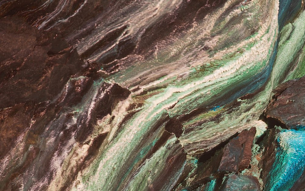 Detalle de mineral de cobre