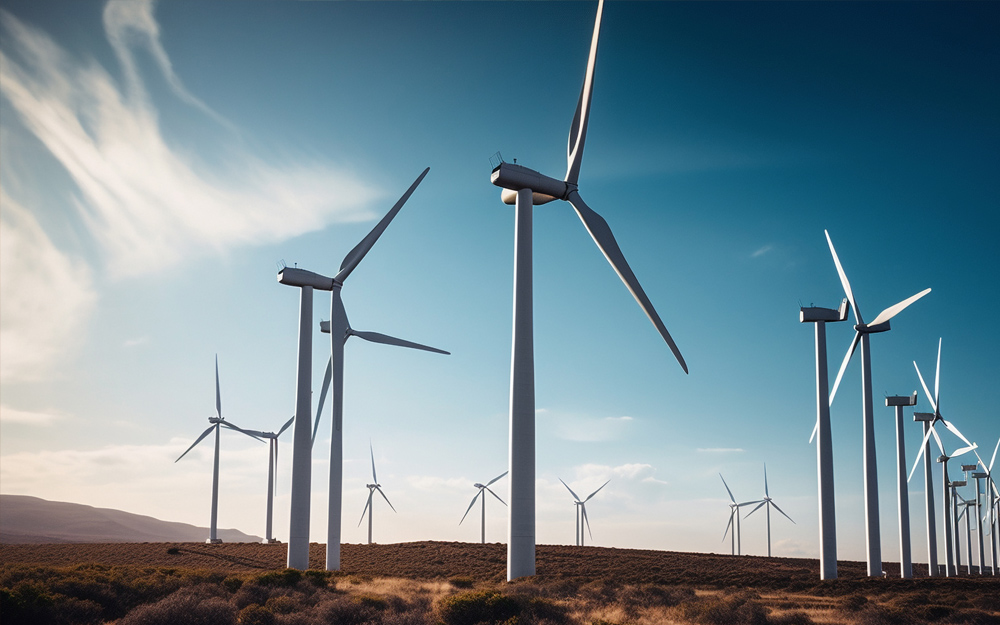 Turbinas eólicas en un monte